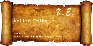 Kalita Erika névjegykártya